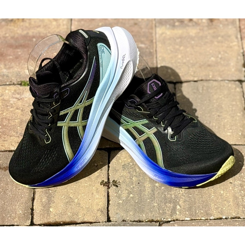 Asics Gel Kayano 30 Womens Size 10 Black Blue Running Shoes Sneakers 1012B357
